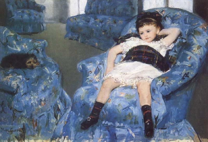 Mary Cassatt Little Girl in a Blue Amchair China oil painting art